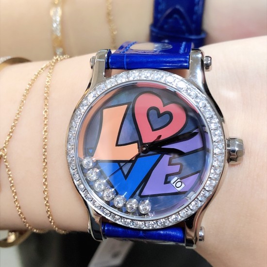 实拍《YF 》新品上市 萧邦 HAPPY DIAMONDS 五彩缤纷系列 278559-3020 。