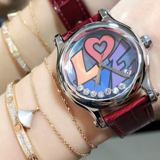 实拍《YF 》新品上市 萧邦 HAPPY DIAMONDS 五彩缤纷系列 278559-3020 。