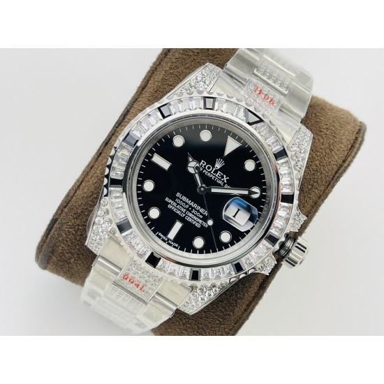 【VRS Factory2022墙裂推荐 市场最高版本】奢华大作,劳力士Rolex SUB潜航者后镶钻定制版!是奢华闪耀与永不退色的融合,更是经典潮流的不二之选!1⃣️【表壳】直径40MM。每一颗钻石/彩宝均来自奥地利(施华洛世奇原产地)经过严格的筛选,确保颜色,大小,火彩统一,专业珠宝镶嵌师精心镶嵌。2⃣️【表带】跟官网同步,904L蚝式钢完美还原坚固耐用的优良血统,效果可媲美原装。3⃣️【机芯】采用复刻界的机芯之王——搭配3135自动上旋机芯。VRS Factory匠心力作 敬请各路表友品鉴! 【VRS Factory2022墙裂推荐 市场最高版本】奢华大作,劳力士Rolex SUB潜航者后镶钻定制版!是奢华闪耀与永不退色的融合,更是经典潮流的不二之选!1⃣️【表壳】直径40MM。每一颗钻石/彩宝均来自奥地利(施华洛世奇原产地)经过严格的筛选,确保颜色,大小,火彩统一,专业珠宝镶嵌师精心镶嵌。2⃣️【表带】跟官网同步,904L蚝式钢完美还原坚固耐用的优良血统,效果可媲美原装。3⃣️【机芯】采用复刻界的机芯之王——搭配3135自动上旋机芯。VRS Factory匠心力作 敬请各路表友品鉴!