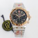 【硬核钢王】GF新品百年灵Chronomat，备受关注的蝴蝶扣辊珠精钢表链因其类似“子弹”的外形被称为“子弹链”。一体式圆滑倒角处理，每一处细节都展现出高辨识度机械美感！表壳纵向拉丝更显GF超凡的打磨功力！材质： 316L精钢直径： 42毫米机芯：Asia-7750机芯GF出品，复刻首选！