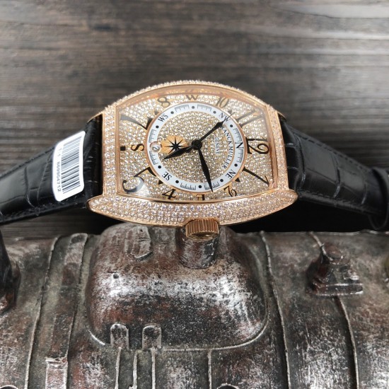 法兰克 穆勒Franck Muller 全新满天星系列⚓️搭载进口日本西铁城机械机芯⚙️意大利双面小牛皮原装针扣酒桶形拱桥状精钢表壳⚫️手工全镶嵌施华洛水晶钻 高贵霸气尺寸43*55mm高尚的艺术 精湛的工艺 一经发布 无不轰动 法兰克 穆勒Franck Muller 全新满天星系列⚓️搭载进口日本西铁城机械机芯⚙️意大利双面小牛皮原装针扣酒桶形拱桥状精钢表壳⚫️手工全镶嵌施华洛水晶钻 高贵霸气尺寸43*55mm高尚的艺术 精湛的工艺 一经发布 无不轰动