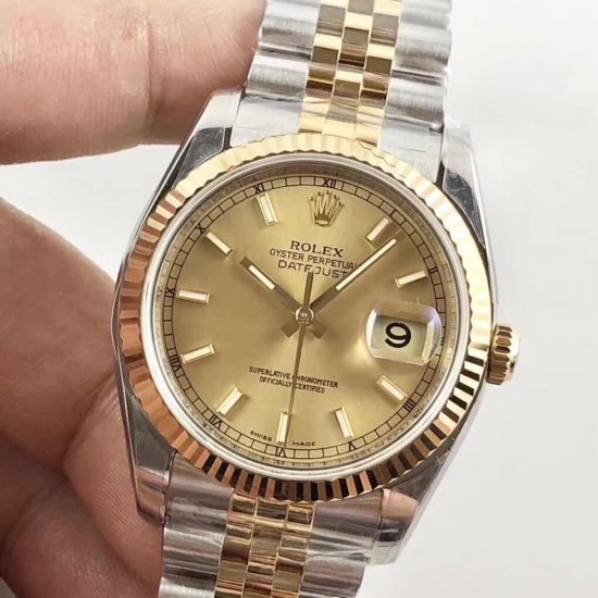 AR超强神作 ROLEX DATEJUST超级904L最强V2升级版日志型36系列腕表，表壳表带运用超级904L铸造而成，并行代购版DATEJUST，完美修正十年间所有副本的不足和缺陷，36mm表径，搭载3135机并搭配正品代购包装物料，重新定义最高品质的DATEJUST副本[拳头]            最强版A级副本DATEJUST【AR出品】