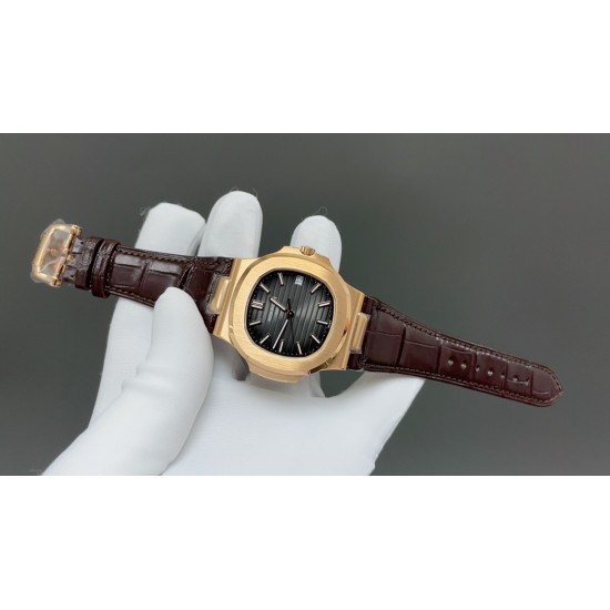 今日推荐百达翡丽 鹦鹉螺 5711 玫瑰金黑面 40mm 一体机 顶级品质 出货实拍✈️