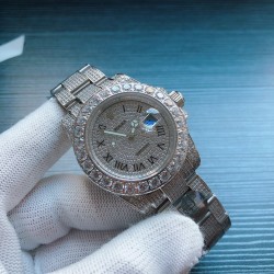 劳力士 ROLEX  R40 116610 Submariner白金满钻系列劳力士满钻系列 116610 Submariner 耗时10个月改装满钻石男士款 搭载2813全自动自动机械 精钢镶钻表壳 实心厚重钢带精选进口光彩闪耀钻 超强夜光 尺寸40x13mm 重量155g 精心制作 三杰精致推荐男士机械腕表 SJ为你精心制作超真实实物图拍摄