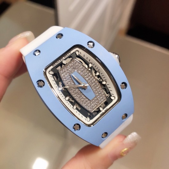 实拍 Richard Mille RM007 蓝陶瓷 蓝唇！经典系列女士壕气腕表！明星畅销款，人气指数最高的名品！