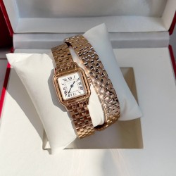 Panthre de Cartier / double chain Width 22mm.Length 30mm. Chain length 44cm卡地亚猎豹系列腕表/双圈表链宽度22mm 长度30mm 链条长度44cm瑞士进口石英机芯，316L精钢表壳表链。蓝晶石表冠，蓝宝石镜面，淬火钢蓝指针，双圈环绕链条，便捷珠宝扣。