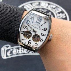 ⭐️法兰克穆勒 Franck Muller ⚜️尺寸 40*55mm ⌚️锥桶型立体壳身⚙️ 全自动镂空双飞轮机芯  头层小牛皮表带原装针扣独特的F M风格 只为专属打造 BG™️ 出品 ✈️