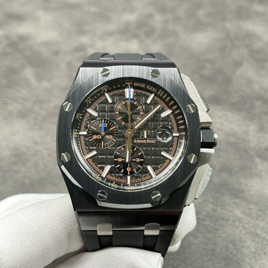 AUDEMARS PIGUET 爱彼 AP 皇家橡树离岸型 计时码表 26402CE.OO.A002CA.01 陶瓷表壳 钛合金按钮 双面蓝宝石镜面 3126机芯 陶瓷自动砣 橡胶表带 钛合金针扣 44mm JF厂出品 出货实拍 AUDEMARS PIGUET 爱彼 AP 皇家橡树离岸型 计时码表 26402CE.OO.A002CA.01 陶瓷表壳 钛合金按钮 双面蓝宝石镜面 3126机芯 陶瓷自动砣 橡胶表带 钛合金针扣 44mm JF厂出品 出货实拍