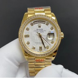 ROLEX 劳力士 星期日历型日志 黄金壳陨石面 36mm 2836机 出货实拍 顶级品质✈️