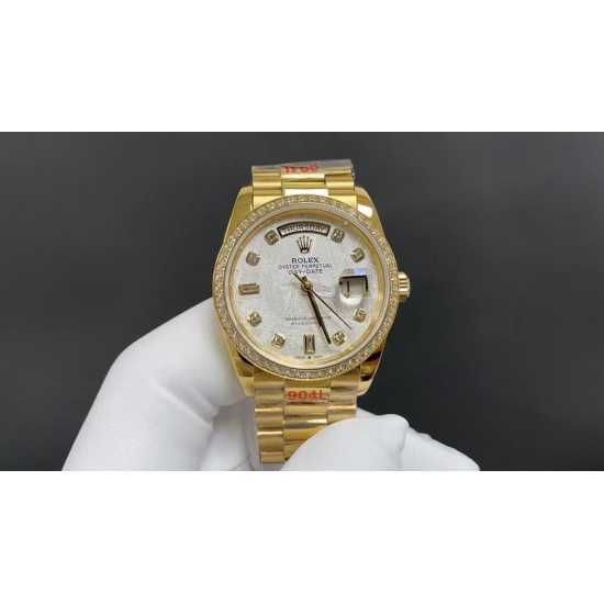 ROLEX 劳力士 星期日历型日志 黄金壳陨石面 36mm 2836机 出货实拍 顶级品质✈️