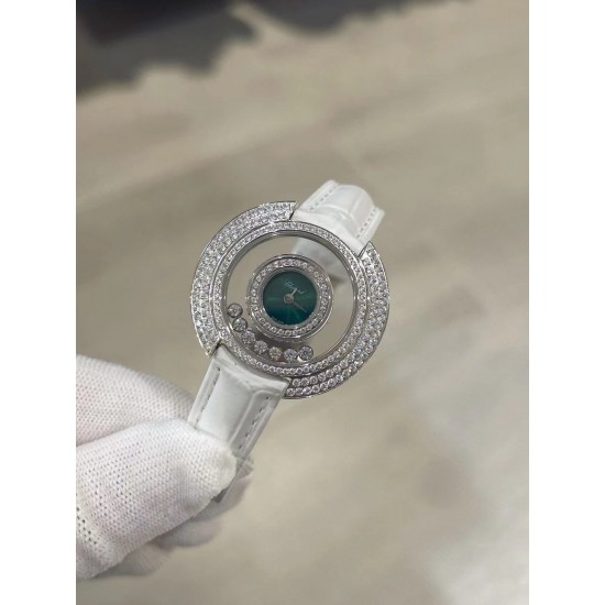 萧邦最新款奢华镶钻白富美的名媛感！飞碟造型 优雅精致体现在细节各种质感 瑞士石英表 说不出的各种美[色]女神必备
