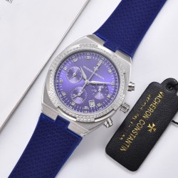 FK-VACHERON CONSTANTIN【江诗丹顿】纵横四海系列，六针多功能跑秒版火热上市，突破传统，时尚优雅的多彩表带，可满足佩戴者在不同场合的需求，多样化的色彩设计演绎大胆而时尚的风格，江诗丹顿在装置时始终将舒适性放在首位，确保腕表完美贴合手腕，纯钢表壳，进口石英机芯，蓝宝石水晶玻璃，舒适胶质表带，采用原装针式表扣佩戴方便！尺寸:36.5mm