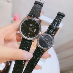 LONGINES】最新情侣款 原装进口石英机    316L精钢表壳 矿物质超强玻璃镜面   进口真牛皮表带/精钢表带  女款直径30mm厚8m男款直径40厚底8m