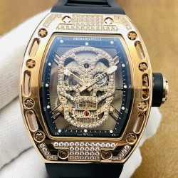 【RM Factory2023诚意推荐 V4升级版】RichardMille理查德.米勒RM052霸气骷髅盘系列！RM大胆创新，硬汉男装腕表！1⃣️搭载进口全自动机芯机械，走时稳定零返修！2⃣️直径43MMX51MMX17MM！RM匠心之作 值得您拥有！