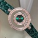 【独家美拍萧邦经邦萧邦HAPPY DIAMONDS系列快乐钻腕表】新增最新绿表盘 蓝宝石玻璃镜面 我们就是自己的神话 原厂瑞士石英机芯 镜面内7颗快乐钻自由转动 活动钻石围绕表盘回旋起舞 制作精巧的表壳玩味透明概念 chopard家标志性的Happy钻石在两片蓝宝石水晶玻璃 形成的空间内自由滑动 充分展现自由和欢快的感觉 表壳顶端与底端各缀有一圈钻石 树叶形指针 较小的同心圆为珍珠母贝质地 呈圆满的球型 两个同心圆环上皆全手工镶有钻石 七颗灵动钻石如悬空漂浮一般 细节见真知 【独家美拍萧邦经邦萧邦HAPPY DIAMONDS系列快乐钻腕表】新增最新绿表盘 蓝宝石玻璃镜面 我们就是自己的神话 原厂瑞士石英机芯 镜面内7颗快乐钻自由转动 活动钻石围绕表盘回旋起舞 制作精巧的表壳玩味透明概念 chopard家标志性的Happy钻石在两片蓝宝石水晶玻璃 形成的空间内自由滑动 充分展现自由和欢快的感觉 表壳顶端与底端各缀有一圈钻石 树叶形指针 较小的同心圆为珍珠母贝质地 呈圆满的球型 两个同心圆环上皆全手工镶有钻石 七颗灵动钻石如悬空漂浮一般 细节见真知