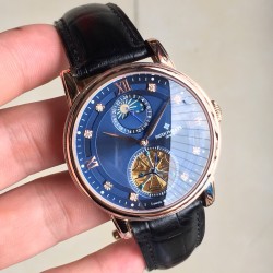 时尚新款 PATEK PHILIPPE【新年巨献 最高版本】百达翡丽超级多功能系列（功能 12字位日月星辰显示 6字位飞达显示）和原装一样的带水平压纹工艺，带荧光刻度 ，42mm直径。316L精钢镀金，原装进口镀膜水晶镜面。字面的外钻为施华洛世奇钻，通透闪亮，气质非凡。在目前技术范畴内尽可能接近原装，此款腕表让您驾驭所有场合。