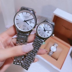 LONGINES】最新情侣款 原装进口石英机    316L精钢表壳 矿物质超强玻璃镜面   进口真牛皮表带/精钢表带  女款直径30mm厚8m男款直径40厚底8m