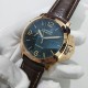 [太阳][太阳]沛纳海精品男士机械表FLYBACK，热卖款型号PAM00525，LUMINOR 1950系列，直径44mm,厚度15mm,316L精钢玫瑰金壳，高硬度矿物质玻璃，真皮咖啡皮带，装配海鸥全自动机芯。卓越品质，引领潮流！欢迎转载！[愉快][愉快]
