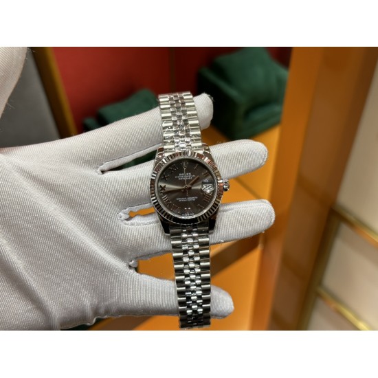 劳力士水泥灰日志31mm316L精钢材质2236全自动机械机芯