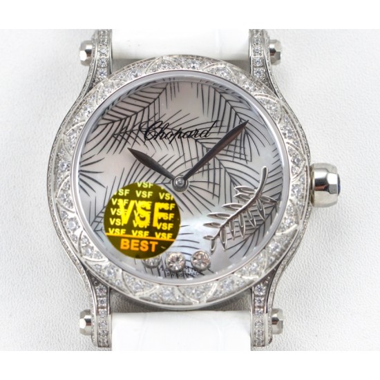 实拍 VSF最新力作 原版复刻 市场顶级狠货 风情万种的海边棕榈——萧邦HAPPYSPORT系列女士腕表！此款是肖邦旗下最具代表性的腕表名为快乐钻系列最有特色是夹层玻璃的五颗钻石产生自旋犹如舞蹈！特殊字面打造，满足不同个性的需求！搭配进口9015机芯机械（零返修）！直径36毫米，在女表上可以说是福音多了一款蓝气球除外的经典腕表！VSF诚意之作 值得女神拥有！