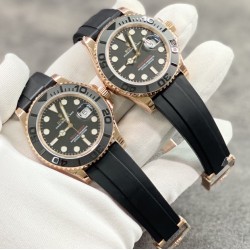 【出货实拍】ROLEX 劳力士 YACHT MASTER 游艇名仕型 116655 运动男表 精钢镀厚玫瑰金表壳 陶瓷表圈 可双向转动 旋入式表冠 蓝宝石镜面有日历放大镜6点位镭射皇冠防伪 橡胶表带 表带侧面有OYSTERFLEX字样雕刻 表带背面有导汗槽 Glidelock折叠保险表扣 40mm n厂出品 2836机芯！出货实拍