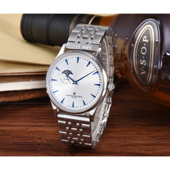 最新款江诗丹顿(Vacheron Constantin)传承系列9位24时真日⭐️月星辰全面推出,成功商务人士必备,采用全自动进口机芯(零返修、零故障)顶级316精钢表壳,原装按扣 进口小牛皮,锅盖玻璃,做工一流,型男必备。送礼极佳,先下手为强! 最新款江诗丹顿(Vacheron Constantin)传承系列9位24时真日⭐️月星辰全面推出,成功商务人士必备,采用全自动进口机芯(零返修、零故障)顶级316精钢表壳,原装按扣 进口小牛皮,锅盖玻璃,做工一流,型男必备。送礼极佳,先下手为强!