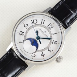 JL Factory最新力作 原版复刻 Jaeger-LeCoultre☘️积家Rendez-VousMoon月相腕表女神必备腕表，精钢/玫瑰金表壳，直径34mm，功能：日历．昼夜星晨，时分秒显示功能，功能与专柜一致，镶钻表圈，蓝宝石水晶表镜表背，银色玑镂表盘，精钢/玫瑰金指针，搭载925A/1自动上链机芯，动力存储40小时，防水50米。JL匠心之作 值得你品鉴！
