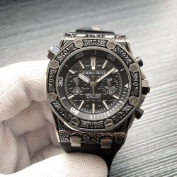 【品牌】：AP 爱彼皇家橡树  【精品男腕表】大气风格！ 热卖不断！【类型】:   顶级精品男士腕表⌚️【表带】：进口橡胶表带(更适合佩带)【机芯】：日本进口VK石英机芯 （分秒不差.零返修）材料：矿物质镜面【耐磨】更加清晰 多功能五针设计腕表的各细节更接近正品！媲美专柜！整只表给人大气精致！使拥有者佩戴起来，更俱美感与尊贵气质！让人倍增自信与更强气场！[赞不绝口的睿智男士最佳附属品！] 实体店备货款首选 回头率超高 性价比超高 最佳口碑劲货尺寸：43mm直径精钢 13毫米厚度！好货来袭！欢迎转载！