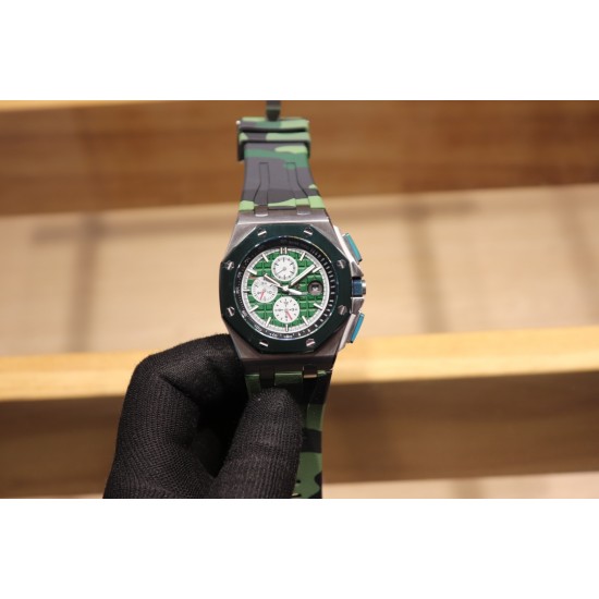 随机送迷彩橡胶带一副品牌:爱彼 Audemars Piguet系列:皇家橡树离岸型限量多功能机械腕表尺寸:44MM13MM机芯:复刻原装3126全自动机械机芯镜面:反炫光处理蓝宝石水晶玻璃材料:进口316精钢鑫表壳表带: 进口橡胶表带表扣: 原装针扣(H厂出品,市场最高版本,超高品质,超A做工,非市场普通货,硬汉必备神器) 随机送迷彩橡胶带一副品牌:爱彼 Audemars Piguet系列:皇家橡树离岸型限量多功能机械腕表尺寸:44MM13MM机芯:复刻原装3126全自动机械机芯镜面:反炫光处理蓝宝石水晶玻璃材料:进口316精钢鑫表壳表带: 进口橡胶表带表扣: 原装针扣(H厂出品,市场最高版本,超高品质,超A做工,非市场普通货,硬汉必备神器)