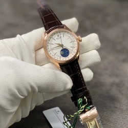 ROLEX 劳力士 切利尼系列 市面同款最薄 ！月相显示在表盘里周转 满月为陨石装置描绘 新月用银环描绘～