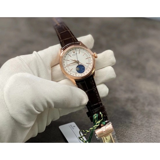 ROLEX 劳力士 切利尼系列 市面同款最薄 ！月相显示在表盘里周转 满月为陨石装置描绘 新月用银环描绘～