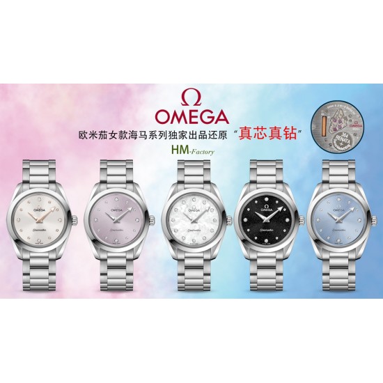 官网爆款来袭,挑战完美精致,《真钻真芯》欧米茄海马系列Aqua Terra女士腕表环镶璀璨美钻,诠释精致迷人风范。这款精钢腕表采用对称设计28毫米表径,非常秀气、精美绝伦!配备有光泽的母贝表盘,12枚钻石刻度贴镶于镀铑托槽之上。指针亦经过镀铑处理,表背于波纹背景之上浮雕欧米茄海马徽章图案。腕表搭配精钢表链,内部搭载欧米茄4061机芯,带GTC证书出货! 官网爆款来袭,挑战完美精致,《真钻真芯》欧米茄海马系列Aqua Terra女士腕表环镶璀璨美钻,诠释精致迷人风范。这款精钢腕表采用对称设计28毫米表径,非常秀气、精美绝伦!配备有光泽的母贝表盘,12枚钻石刻度贴镶于镀铑托槽之上。指针亦经过镀铑处理,表背于波纹背景之上浮雕欧米茄海马徽章图案。腕表搭配精钢表链,内部搭载欧米茄4061机芯,带GTC证书出货!