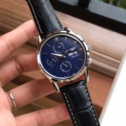 【最新】：浪琴 LONGINES 【类型】：精品男士腕表【表带】：真牛皮表带【机芯】：高端全自动机械机芯【镜面】：矿物质强化玻璃品味高雅 浩瀚大气 匠心独运 尺寸：直径42mm 厚12mm！