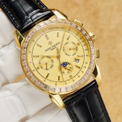 高端系列！2019新款 百达翡丽 （实拍图）Patek   Philippe 贵族的艺术品！搭配进口9100多功能机芯（0返修）功能（24小时,星期，星辰，月份）进口316精钢！搭配意大利进口小牛皮！原装折叠扣！尺寸42mm。耐磨防刮蓝宝石玻璃！超强防水50米！简约而不简单！你永远无法拥有一块百达翡丽，你只是在替你的后代保管他.  (  慎重承诺 ： 产品实物光泽手感更佳精湛  字盘刻度栩栩如生  壳套工艺都是宗师级别轻身检验 加上新时代机器高技锻造  上手震撼尊贵非凡。你值得拥有！