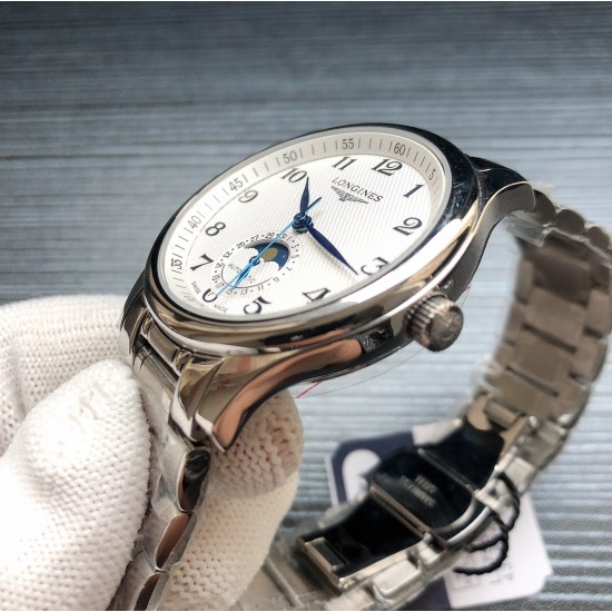2019浪琴官网新品v2版本浪琴 LONGINES L33 名匠系列月相 市场上唯一一家官方1:1复刻版本，不惜成本[强]升级瑞机壳套字面，原装月相，区别市场普通版本 配置全自动机械机芯，316L精钢，蓝宝石镜面，尺寸39.5mm专柜同步，SJ出品让表又再次刷新高性价比的购表体验