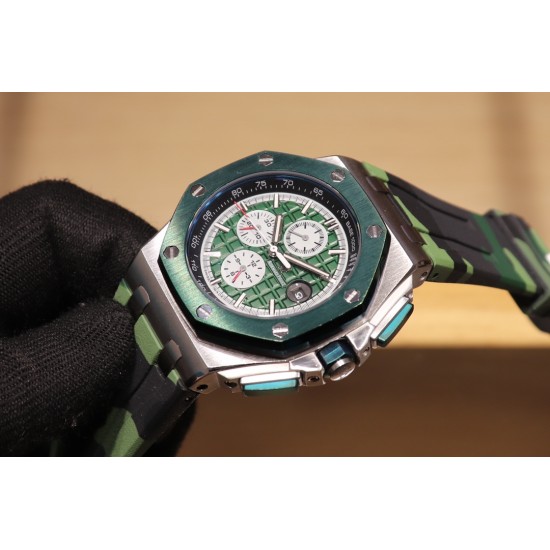 随机送迷彩橡胶带一副品牌:爱彼 Audemars Piguet系列:皇家橡树离岸型限量多功能机械腕表尺寸:44MM13MM机芯:复刻原装3126全自动机械机芯镜面:反炫光处理蓝宝石水晶玻璃材料:进口316精钢鑫表壳表带: 进口橡胶表带表扣: 原装针扣(H厂出品,市场最高版本,超高品质,超A做工,非市场普通货,硬汉必备神器) 随机送迷彩橡胶带一副品牌:爱彼 Audemars Piguet系列:皇家橡树离岸型限量多功能机械腕表尺寸:44MM13MM机芯:复刻原装3126全自动机械机芯镜面:反炫光处理蓝宝石水晶玻璃材料:进口316精钢鑫表壳表带: 进口橡胶表带表扣: 原装针扣(H厂出品,市场最高版本,超高品质,超A做工,非市场普通货,硬汉必备神器)