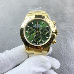 发货实拍✈️劳力士迪通拿系列，绿金迪！做工不输n4130，全网最薄7750机芯，空断一档顺时针方向调时间，剔除日历空档，保留全计时功能！瑞士超强夜光，迪通拿 V3 c厂圈，打磨刻度，40mm直径，12.4mm厚度！
