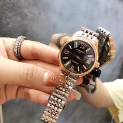 浪琴开创者系列-LONGINES  女士腕表316精钢（做工优质）进口小牛皮/316精钢（两种可选）高制定制全自动机械机芯（走时稳定） 高级强化镀膜镜面 直径35mm，厚度12mm女士腕表