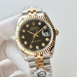 【APEX新品发布】劳力士ROLEX DATEJUST间黄金日志型腕表，包金系列，而且是具有真正K金制作工艺，永久不脱色与掉落特征，而且做工精细，最重要的是区别于以往表带侧面没有包金而呈钢色的现象，现以能呈现出“四面一体”都是真K金的实感！男女都适合的尺寸，并行代购版DATEJUST，完美修正十年间所有副本的不足和缺陷，36mm男女都适合的表径尺寸，搭载ETA2836机并搭配正品代购包装物料，重新定义最高品质的DATEJUST副本，真正的A级副本劳力士DATEJUST。