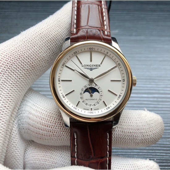 2019浪琴官网新品v2版本浪琴 LONGINES L33 名匠系列月相 市场上唯一一家官方1:1复刻版本，不惜成本[强]升级瑞机壳套字面，原装月相，区别市场普通版本 配置全自动机械机芯，316L精钢，蓝宝石镜面，尺寸39.5mm专柜同步，SJ出品让表又再次刷新高性价比的购表体验