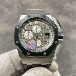 AUDEMARS PIGUET 爱彼 AP 皇家橡树离岸型 大熊猫计时码表 26400SO.OO.A002CA.01 精钢表壳 陶瓷表圈 钛合金按钮 双面蓝宝石镜面 3126机芯 橡胶表带 精钢针扣 44mm JF厂出品！出货实拍
