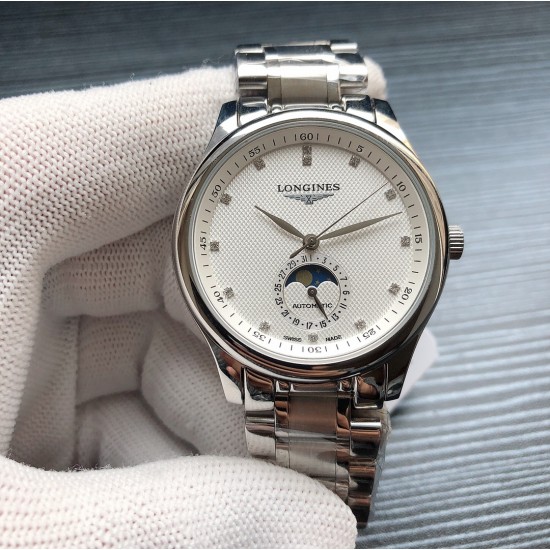 浪琴官网新品v2版本浪琴 LONGINES L33 名匠系列月相 市场上唯一一家官方1:1复刻版本，不惜成本[强]升级瑞机壳套字面，原装月相，区别市场普通版本 配置全自动机械机芯，316L精钢，蓝宝石镜面，尺寸39.5mm专柜同步，SJ出品让表又再次刷新高性价比的购表体验 三杰精致推荐男士机械腕表 SJ为你精心打造超真实实物图拍摄