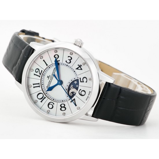 TW出品:积家约会系列自动机械图为女表 【尺寸】尺寸34mm 厚度10mm【机芯】搭载进口9015机改原装cal.898A自动上链机芯(不是加夹板)【表带】搭配进口意大利牛皮表带 【显示指针】顶级烧钢兰指针 具昼夜显示功能 TW出品:积家约会系列自动机械图为女表 【尺寸】尺寸34mm 厚度10mm【机芯】搭载进口9015机改原装cal.898A自动上链机芯(不是加夹板)【表带】搭配进口意大利牛皮表带 【显示指针】顶级烧钢兰指针 具昼夜显示功能