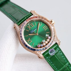 萧邦新款chopard Happy Sport系列之彩钻腕表，以精钢搭配钻石，凝固刹那时刻，绽放隽永气质！精彩细节：1⃣️搭载与众不同的珍珠贝母字面，纹理和放射出来的光晕实属完美。2⃣️表盘搭配7颗快乐彩钻，采用施华洛世奇水晶，颗颗饱满闪烁！每一个颗的底座都是精雕细琢，以求实现正品钻珠那一致的旋转运动的效果！3⃣️壳套316L精钢表壳两侧均镶嵌顶级施华洛世奇水晶，颗颗火彩熠熠，色泽白净透亮4⃣️搭配海鸥2892机芯机械！AN Factory精品之作 时间总让人惊喜不断 您绝对值得拥有！欢迎您的品鉴！