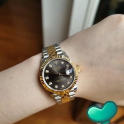 劳力士日志31mm“金灰”色！最靓的颜色搭配！上手效果！