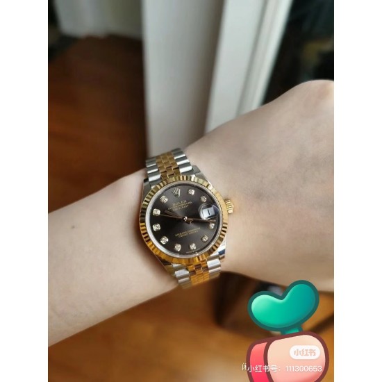 劳力士日志31mm“金灰”色！最靓的颜色搭配！上手效果！