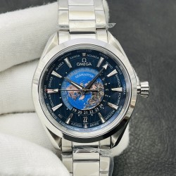 VS Factory2023墙裂推荐 海马系列220.10.43.22.03.001欧米茄世界时腕表激光烧蚀蓝色海洋，陆地浮雕勾勒，24小时hesalite水晶环。辽阔世界尽在掌握，于方寸之间伴您开启环球之旅！现在下单赠送官网天然橡胶带扣一副，送完即止！