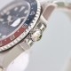 ROLEX 劳力士 GMT格林尼治 采用专柜机芯3285一体机芯蓝游丝和原版同样通过调试时针快跳调整日历的功能瞬跳，和原版一样的GMT双时区表针在底部时针上面的第二层，由下到上的顺序为：时针-双时区针-分钟-秒钟。[666][666]本次可乐/国米圈可以说是95%以上的相似度/在各个角度均有这个95%水准。后续有详细颜色对比。本次圈口为独立开发，区别于市面上的任何版本。[强]表盘/指针/玻璃/表壳就不再一一赘述，原装一比一开模制作，保持大厂工艺水准。