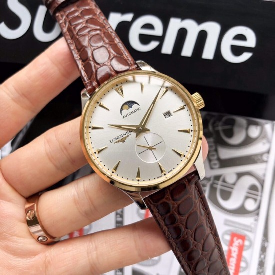 【品牌】浪琴--LONGINES【机芯】全自动机械机芯【表镜】矿物强化玻璃镜面【尺寸】直径40mm 厚度12mm