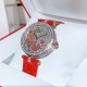 实拍 卡地亚-Cartier，狠货来袭，全真镶钻字面，瑞士石英机芯，加厚蓝宝石镜面[强]搭配美洲鳄鱼皮带[耶]尺寸35mm，超级漂亮、时尚不容错过！